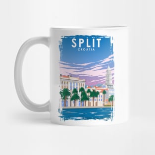 Split Croatia Vintage Minimal Retro Travel Poster Mug